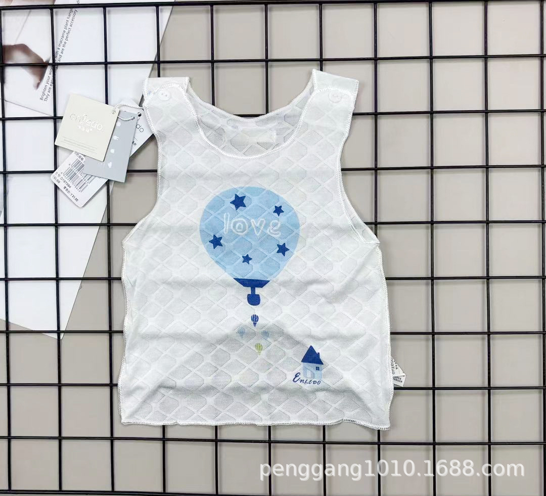 D187984 Infants Lertao Single Tencel Jacquard weave Newborn Sweater vest Newborn baby vest