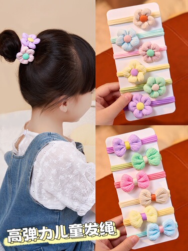 Children's headband, bow hair accessories, girls' hair rubber bands, cute baby flower hairbands, high-looking rubber bands
