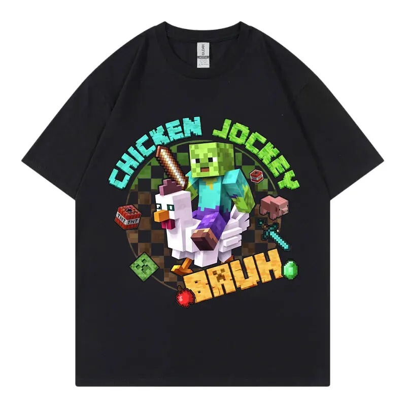 Funny Chicken Jockey Graphic T-Shirt High Quality Fashion Millennium Clothing T-Shirt Men and Women Harajuku Cartoon Short Sleeve t