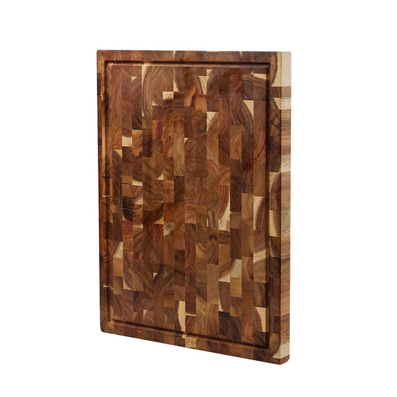 Tablero de cortar de madera maciza transfronterizo, tablero de ajedrez de madera de Xiangsi, tablero de cortar, tablero de cortar doméstico, tablero de cortar a cuadros geométricos, yunque de empalme de madera