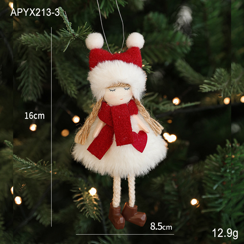 国境を越えて人気のあるぬいぐるみクリスマスストラップ紅白雪だるまクリスマスツリーのペンダントテーブルの飾りクリスマスツリーのペンダント|undefined