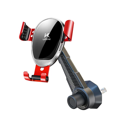 New Car Mobile Phone Car phone holder - air-outlet-mirror-style-long-hook-clip-red-automatic-clamping