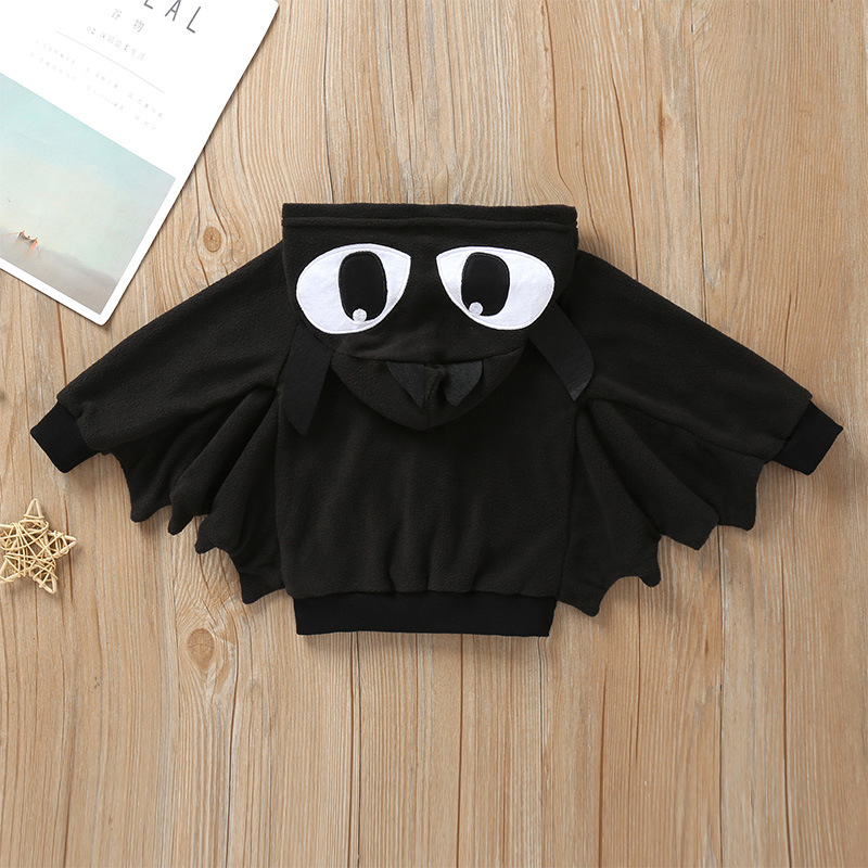 2020 Halloween Kinder Jacke Kapuze Schwarze Fledermaus Stil Lang Ärmel Ige Jungen Herbst Strickjacke Oberteil Grenz Überschreiten Den Großhandel display picture 2