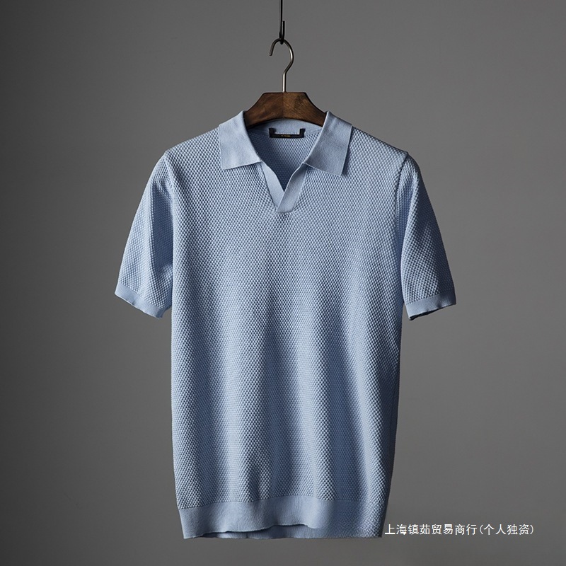 Summer breathable light and thin knitted polo for leisure