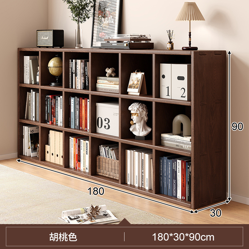 Estantería de madera maciza estante piso montado en la pared combinación celosía gabinete sala de estar de almacenamiento de pino estantería hogar corto