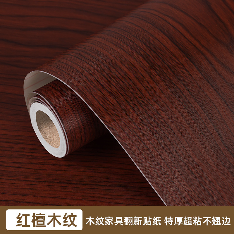 Etiqueta engomada de escritorio de grano de madera extra gruesa, impermeable, a prueba de aceite, anti-escaldado, papel tapiz autoadhesivo, escritorio de oficina, muebles, etiqueta engomada de escritorio renovada