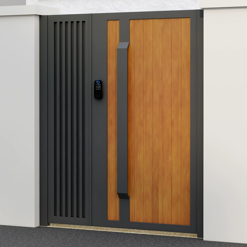 Алюминиевые художественные ворота для виллы, деревянные ворота из алюминиевого сплава, ворота для двора, садовые ворота, сельская самодельная вилла, электрические ворота, сельские ворота