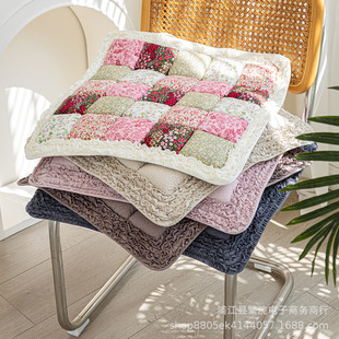 Foreign Trade Korean-style Solid Color Quilted Cushion Thickened Fabric Chair Cushion Large Office Cushion Non-slip Washable