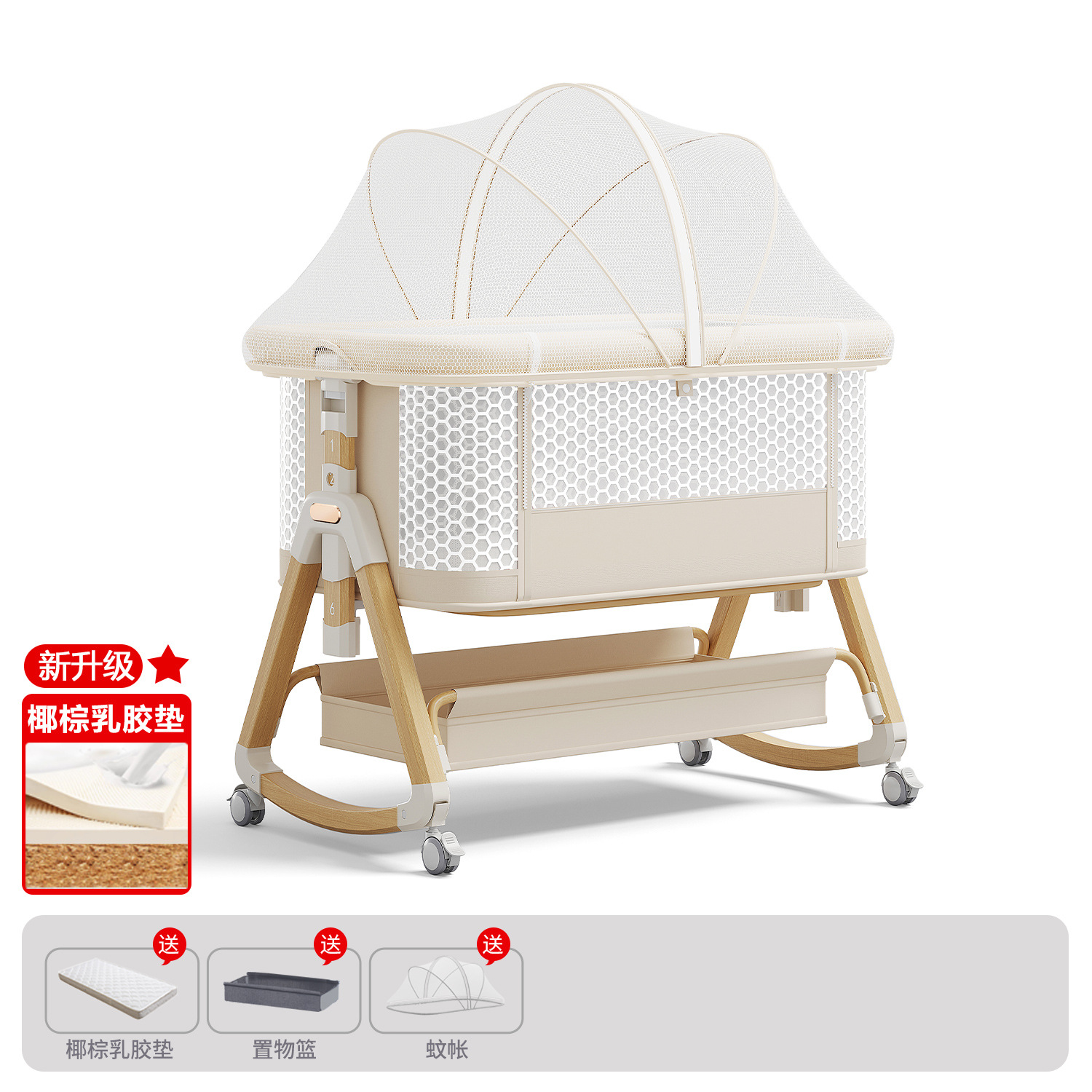 Cama de bebé móvil portátil cuna cama plegable multifuncional BB cama para recién nacidos empalme cama grande