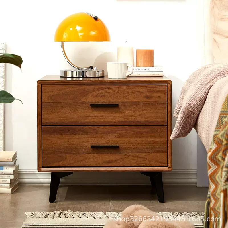 北欧实木床头柜简约现代卧室储物收纳柜小户型迷你家用轻奢床边柜