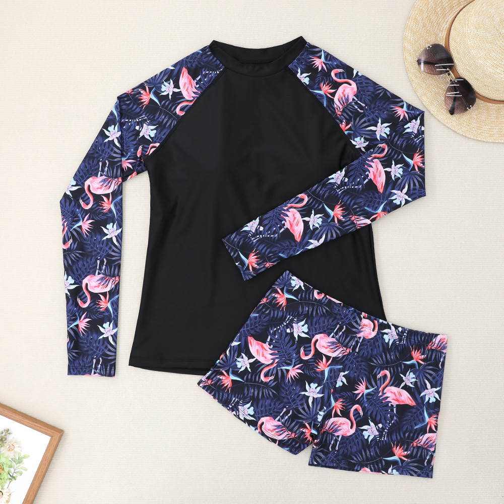 Traje de Baño de Surf de Dos Piezas con Manga Larga de Poliéster, Estampado, para Surf y Natación image 10
