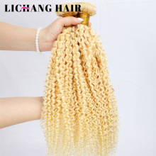 VIRGIN 中国发hair bundle kinky curl 613#BLONDE 发帘 发条接发