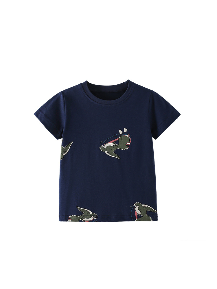 Cross-border malwee nueva camiseta para niños suave transpirable para niños pequeños y medianos cómodos cuello redondo de la piel camisa de manga corta