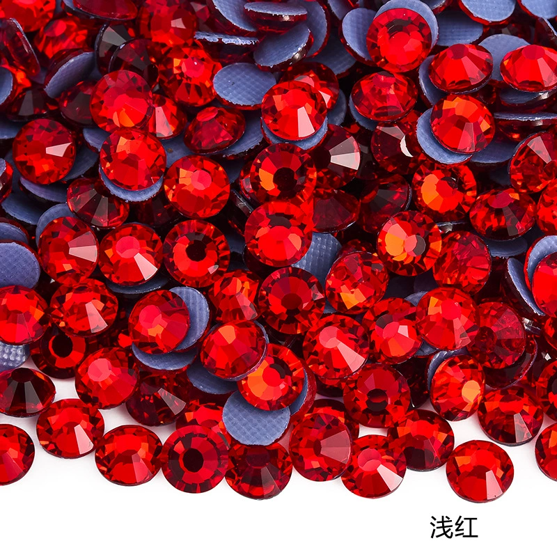 Hot‑fix rhinestones SS3–SS30, glass crystal round flat‑back, 1440 pcs per pack (hot‑melt)