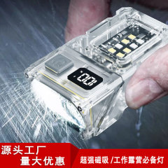 クロスボーダー多機能回転夜光懐中電灯サイドライト赤青フラッシュ屋外携帯磁気ペンクリップ作業灯