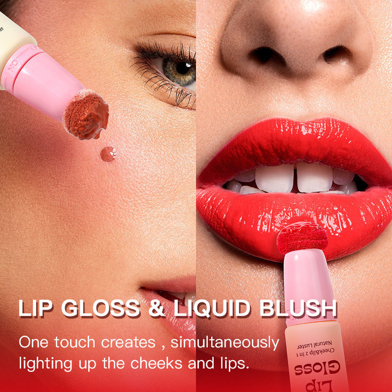 USHAS Europa y América Punto transfronterizo Esponja Cabeza Brillo de labios Taza impermeable y antiadherente Lápiz labial líquido hidratante FBC023 image 4