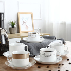 金辺陶磁器カップスプーン付きカップセットヨーロッパ風陶磁器カップコーヒーカップセットカップメーカー直ロット陶磁器セット