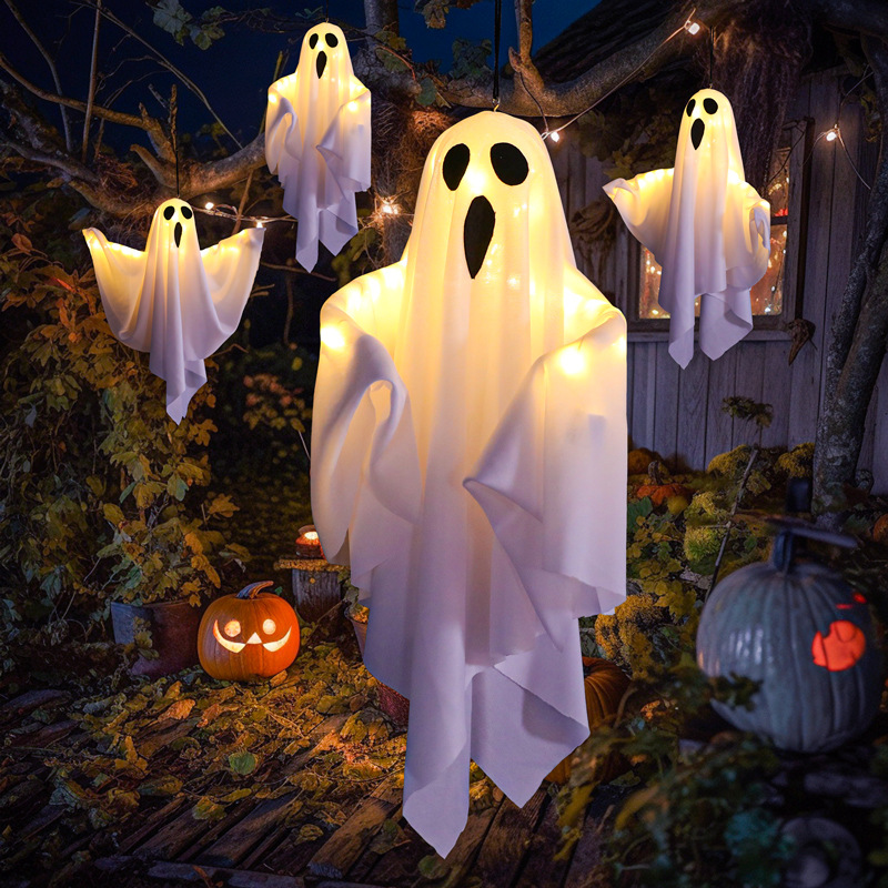 Transfronterizo Amazon nueva luz decorativa LED de Halloween ilumina fantasma de la lámpara colgante fantasma de la habitación de la atmósfera del día de la luz