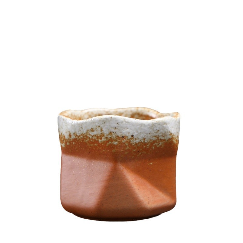 Hochwertige, im Ofen gedrechselte kleine Kung-Fu-Schale, Vintage-Keramik-Teetasse, Bestseller-Kaffeetasse, rustikale, im Ofen gedrechselte Meistertasse_voghion.com