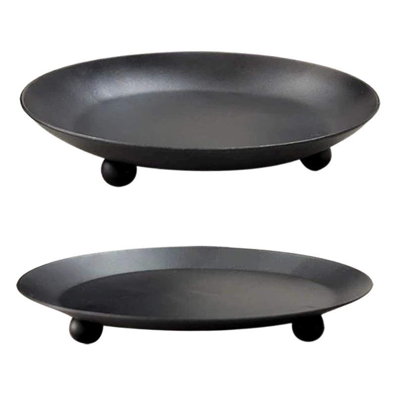 В наличии Оптовая продажа Трансграничные горячие продажи Простой черный подсвечник Ароматерапия Подставка для свечей Креативные декоративные украшения Поднос для свечей