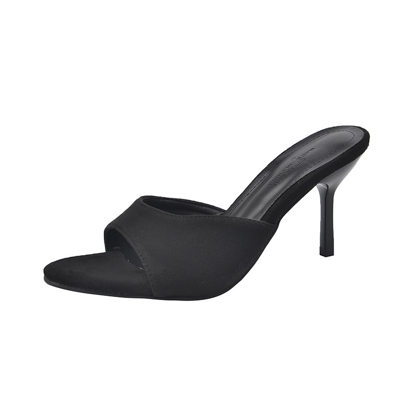 Foreign Trade Plus-size Sandals Women, 2025 Summer New Cross-border Style, Pointed Toe Stiletto Fish Mouth Slip-on_vogvips.com