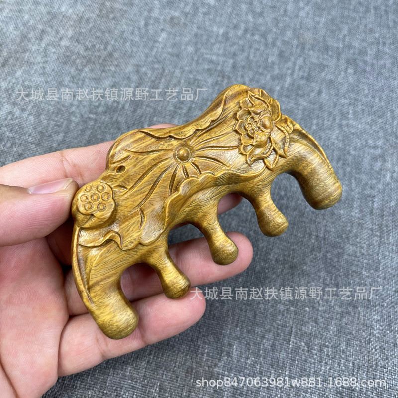 卸売り緑檀マッサージ櫛工芸木櫛頭経絡櫛紫檀多機能マッサージ櫛手作り檀木櫛|undefined