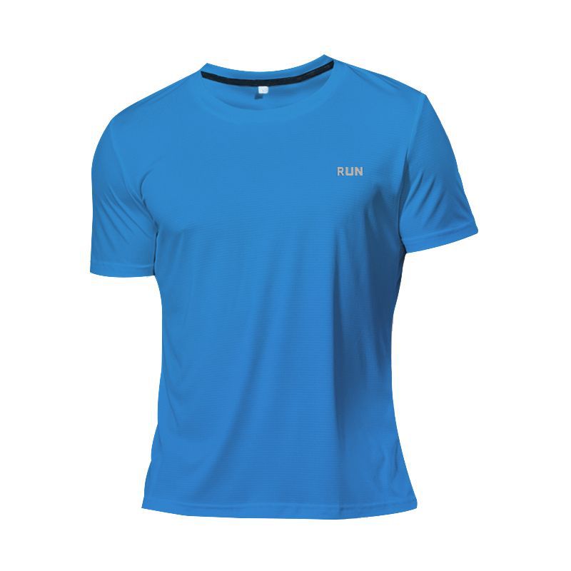 Venta caliente transfronteriza maratón seda de hielo correr camiseta de secado rápido transpirable hombres y mujeres sueltos deportes camisetas de manga corta fitness verano