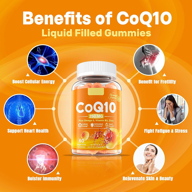 2025新型コエンザイCoQ10グミCoenzyme Q10 gummy爆漿サンドイッチグミ現物卸売り|undefined