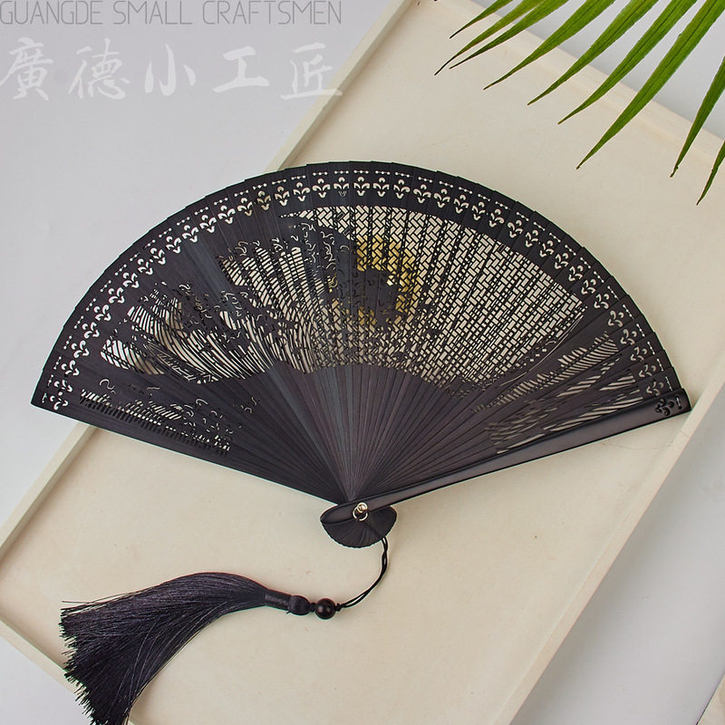 全竹折扇新中国風ミニ扇子古風チャイナドレス小折扇レトロ持ち歩き折り畳み扇女|undefined