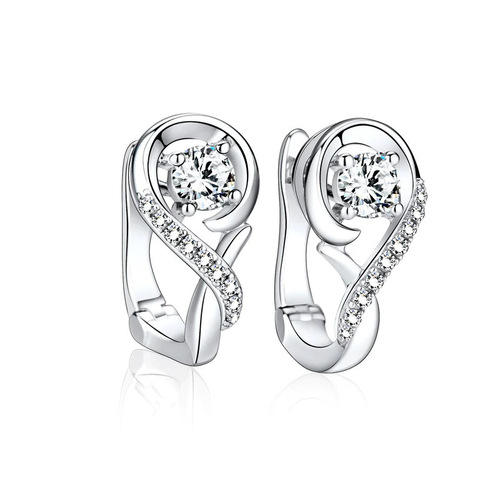 Longrui Korean style simple musical note earrings, cross-border new women's zircon love earrings and earrings
