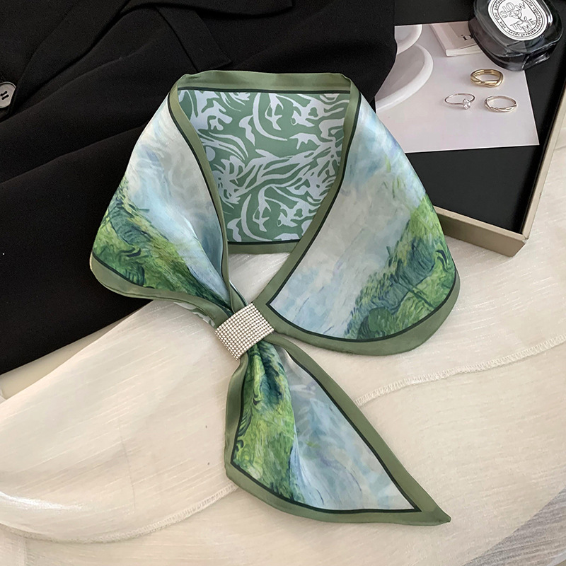 Bufandas de seda larga damas coreanas nuevas bufandas delgadas de cabello correa de cabello temperamento bufandas de seda al por mayor