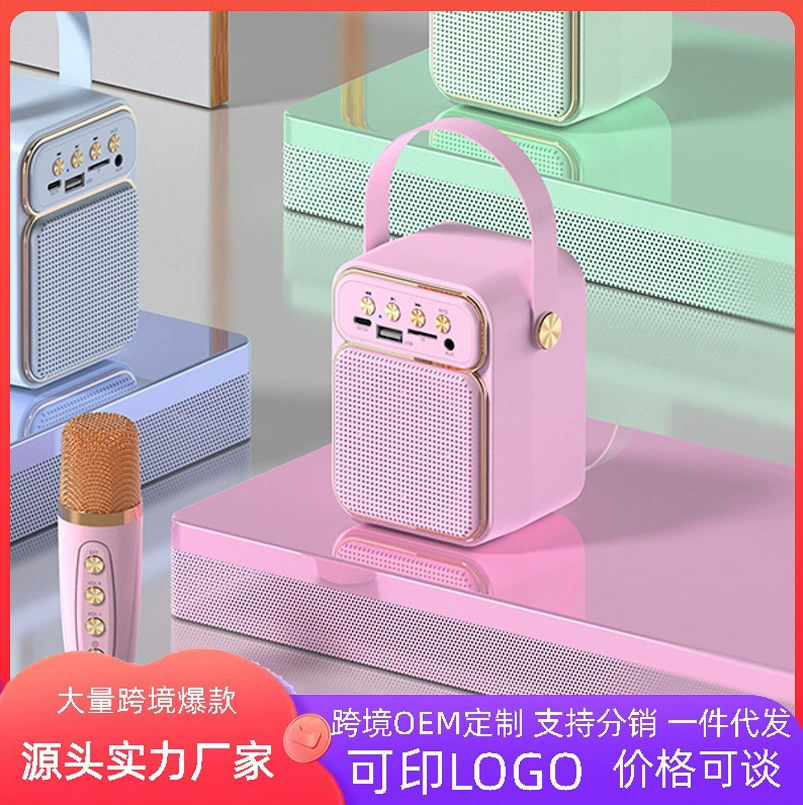 Bluetooth караоке-динамик E4049 семейный портативный мини-милый детский Поющий динамик подарок ЛОГОТИП Новый продукт