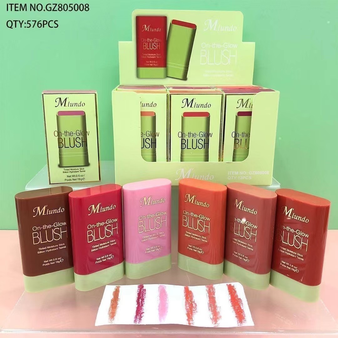 Crema de rubor tridimensional Mlundo, brillo natural facial, reparación, crema de rubor de aplicación de colorete sedoso natural