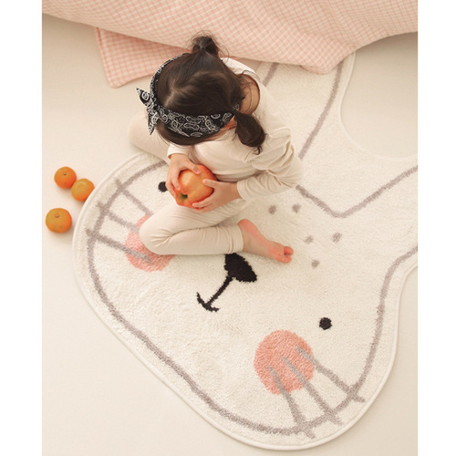 Thick imitation cashmere ins style cute cartoon rabbit carpet children's room game blanket crawling carpet princess room decoration
