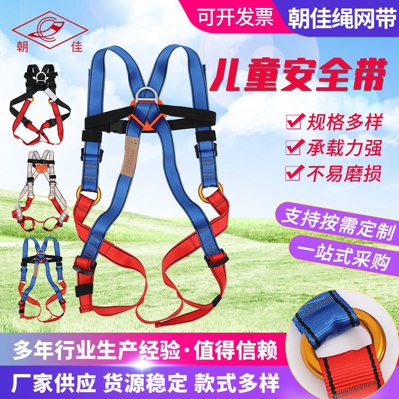 儿童全身安全带厂家 运动保险安全带 儿童户外攀岩拓展训练安全带