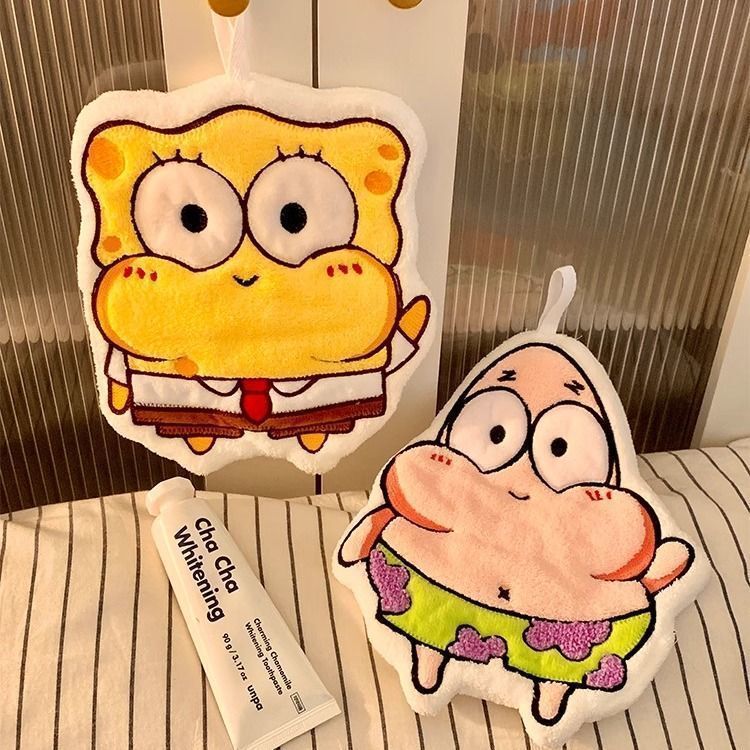 Spongebob Cute Hand Towel for Kitchen and Bathroom, High-Quality Hanging Coral Fleece Hand Towel, Absorbent Handkerchief, Cleaning Cloth Spongebob Cute Hand Towel for Kitchen and Bathroom, High-Quality Hanging Coral Fleece Hand Towel, Absorbent Handkerchief, Cleaning Cloth