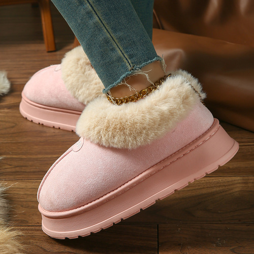 Factory Direct Supply Cross-Border Dropshipping Men and Women Snow Boots for Autumn and Winter Home Use Plush Cotton Shoes Wholesale Small Order Customization