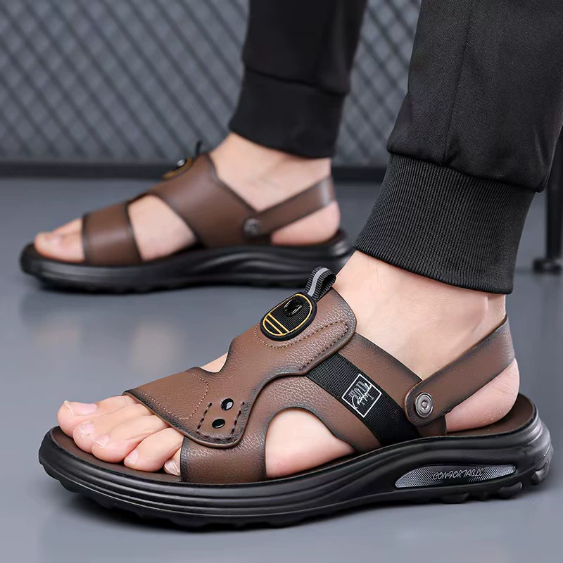 Мужские сандалии лето 2025, новые, повседневные, мягкая подошва, нескользящие, пляжная обувь, сандалии и шлепанцы
