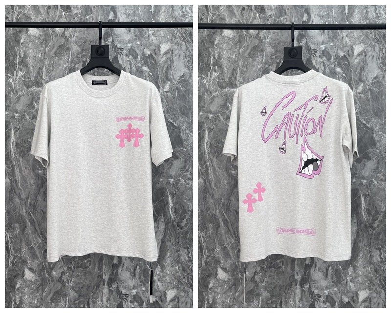 24クロスボーダートレンディブランドCh Crow*Horseshoe SanskritラウンドネックTシャツ半袖万能男女Tシャツスポット卸売|undefined