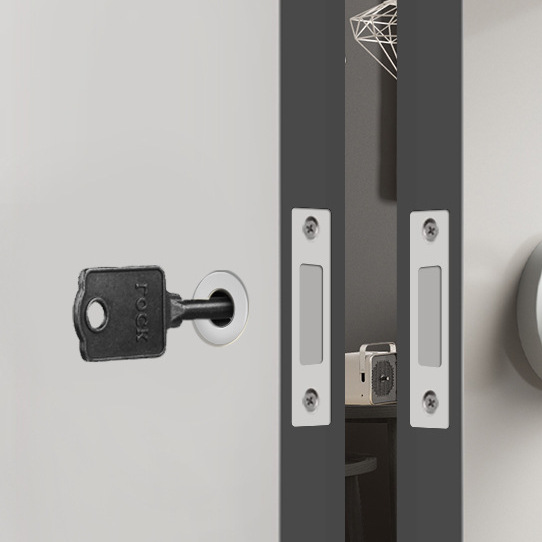 隐形门锁家用专用应急钥匙通用隐形门厂家批发单面锁配件小钥匙孔