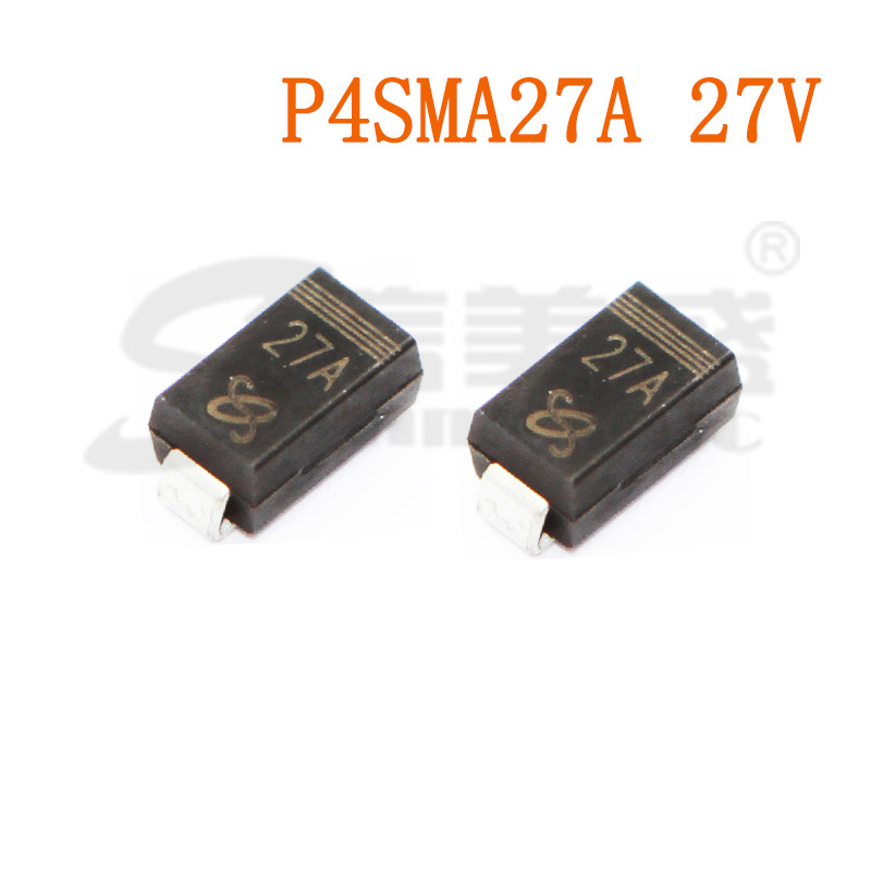 P4SMA27A 27V 丝印27A SMA DO-214AC 瞬态抑制二极管 TVS管 现货