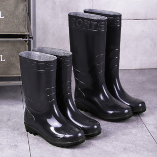 Wholesale very cheap wear-resistant cow tendon sole rain shoes men's waterproof shoes non-slip high rain boots with cotton warm water