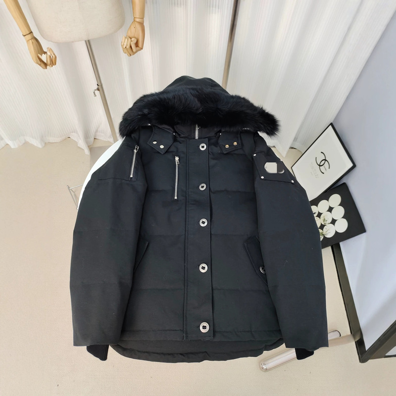 Moose Knuckles 05 women's hooded down jacket with fur collar, parka style