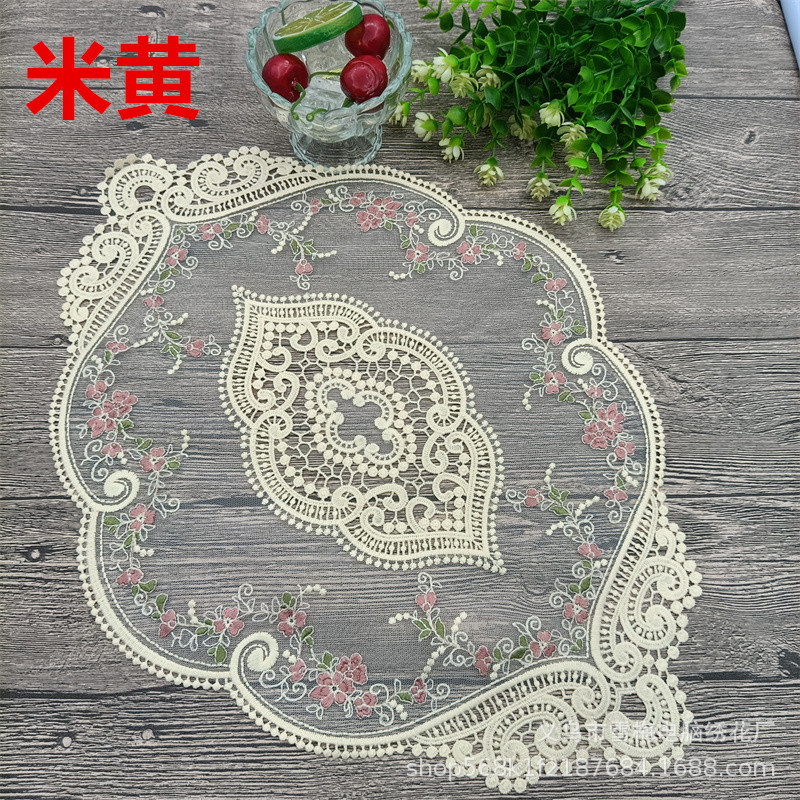 French Style Mesh Placemat Ins Swing Shoot Props Bedside Table Decoration Home Textile Placemat Napkin Factory Embroidery Table Mat