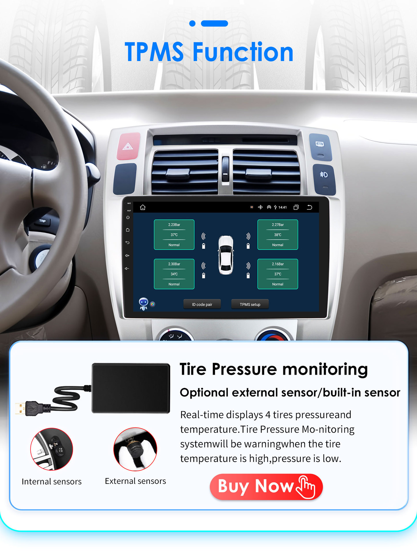 10-inch for 04-09 Hyundai Tucson reversing Image car Android intelligent GPS navigation all-in-one machine