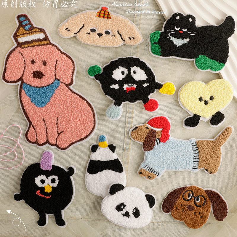 刺繍の表の標識のバッジのタオルはかわいい動物の刺繍を刺繍して服の帽子のアクセサリを貼ってパッチの布を飾ります。|undefined