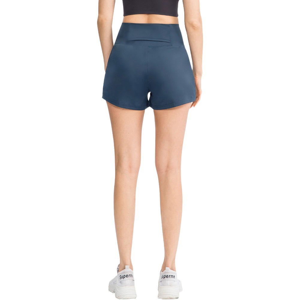 Women's Loose Tennis Sports Running Shorts Fake Two-Piece Anti-Exposure Ice-Feel Nylon Yoga Fitness Pants 02414