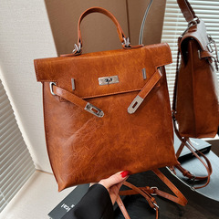 設計質感背包包手提包女2023秋冬新款潮流大容量托特包時尚雙肩包