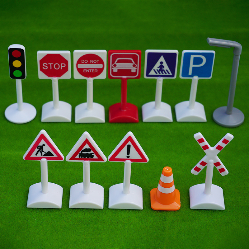 Miniatura semáforos de tráfico simulación señales de tráfico identificación de vías accesorios de escena juguetes para niños ornamentación de arena