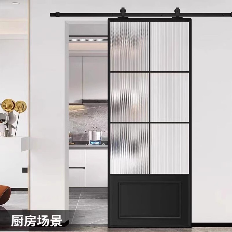 Vintage French-Style Glass Barn Door Narrow Frame Toilet Bathroom Door Kitchen Study Hanging Track Door Glass Sliding Door Vintage French-Style Glass Barn Door Narrow Frame Toilet Bathroom Door Kitchen Study Hanging Track Door Glass Sliding Door